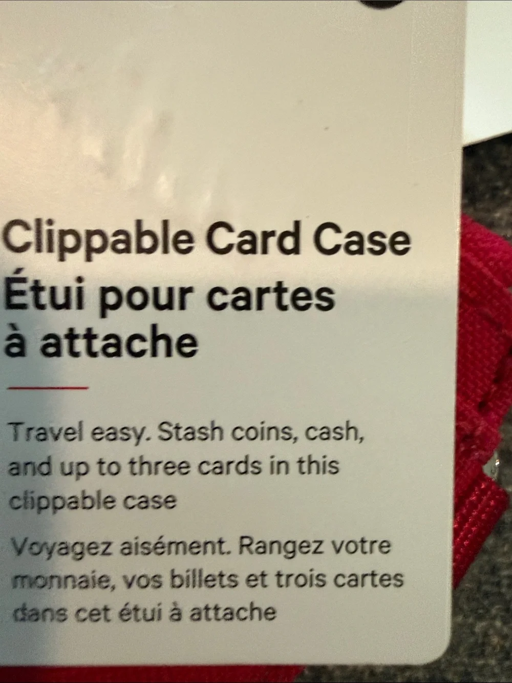 lululemon Travel Easy Cherry Lychee Clippable Card Case